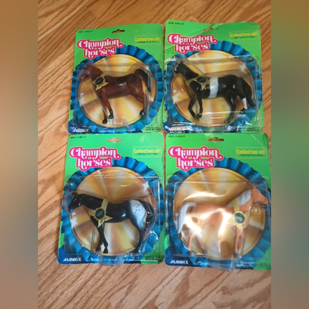 Vintage Mannix Brand Champion Horses Collection. 4 Horses. New Old Stock.